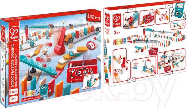 Изображение товара Настольная игра Hape Падающее домино. Фабрика роботов / E1057_HP