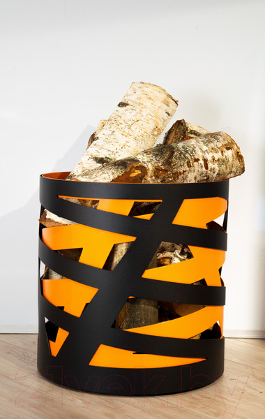 Изображение товара Дровница для камина Fire&Wood Saturn 400x400x410(H) (черный/оранжевый)