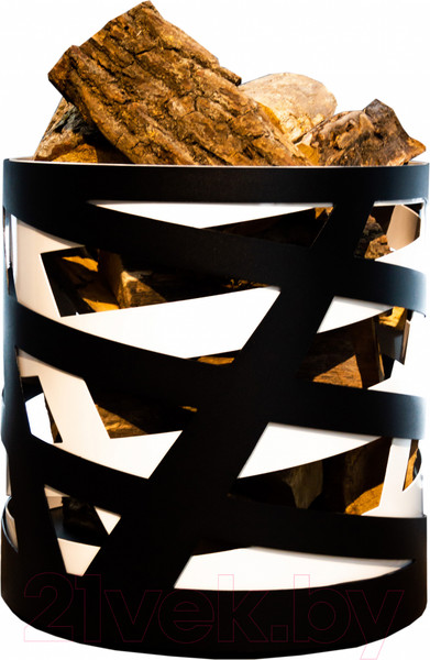 Изображение товара Дровница для камина Fire&Wood Saturn 400x400x410(H) (черный/белый)