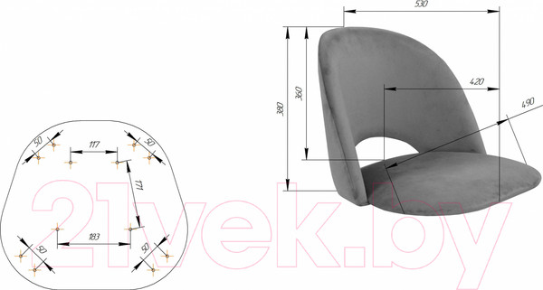 Изображение товара Стул Sheffilton SHT-ST34-1/S64 (латте/черный муар)