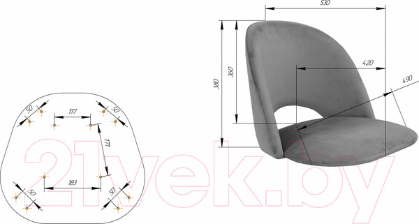 Изображение товара Стул Sheffilton SHT-ST34-1/S95-1 (латте/белый муар)