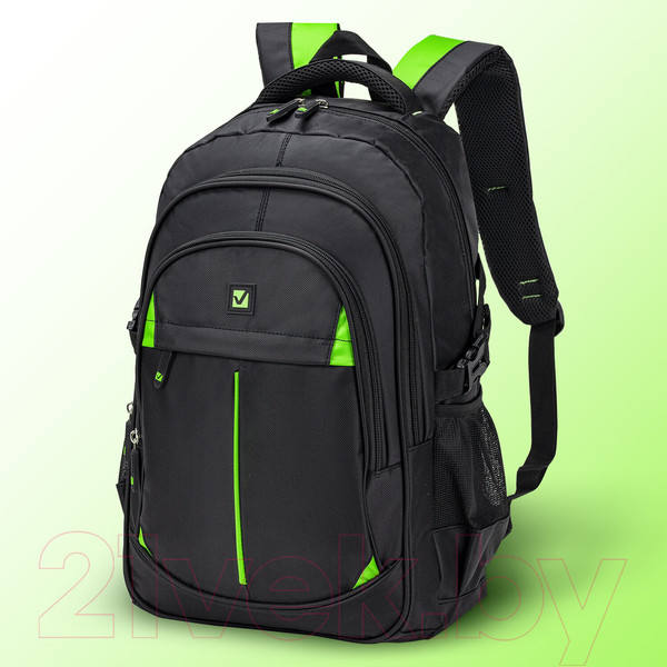Изображение товара Школьный рюкзак Brauberg Titanium / 270766 (черный/салатовые вставки)