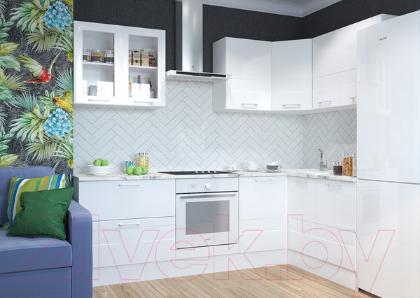 Изображение товара Шкаф-стол кухонный Горизонт Мебель Люкс 80 2 ящика (белый гл)