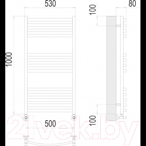 Изображение товара Полотенцесушитель водяной Terminus Палермо П13 500x1000