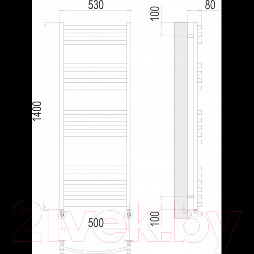 Изображение товара Полотенцесушитель водяной Terminus Палермо П18 500x1400