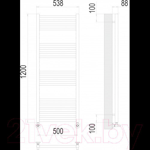 Изображение товара Полотенцесушитель водяной Terminus Альба П18 500x1200