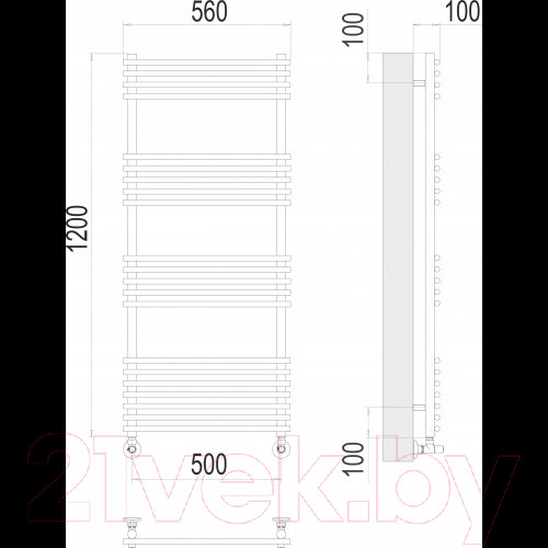 Изображение товара Полотенцесушитель водяной Terminus Ватра П21 500x1200