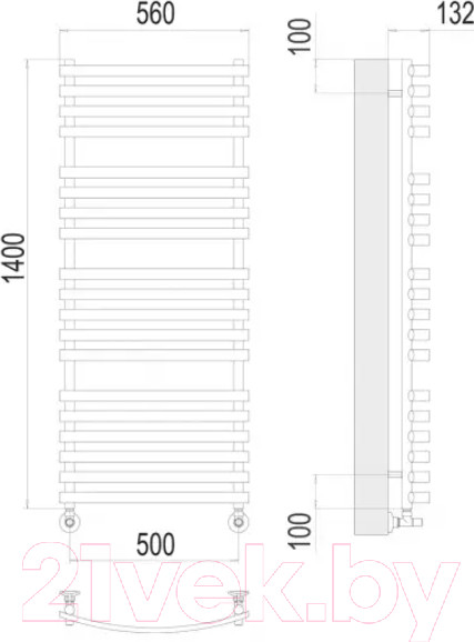 Изображение товара Полотенцесушитель водяной Terminus Капри П19 500x1400