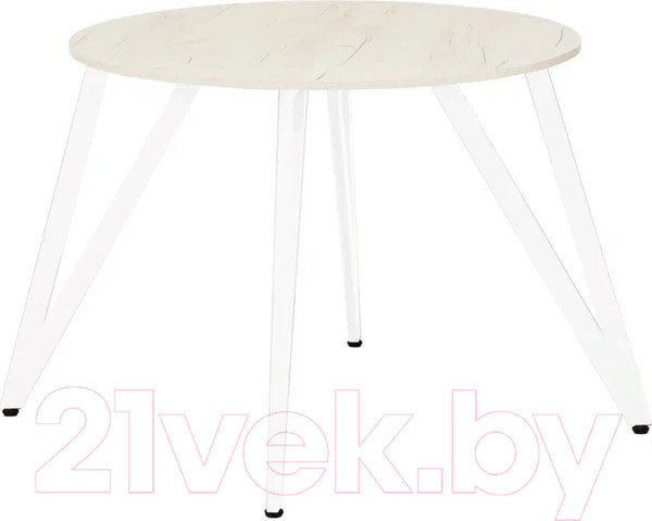 Изображение товара Обеденный стол Millwood Женева 2 Л18 D110 (дуб белый Craft/металл белый)