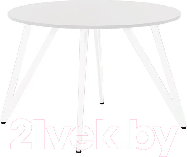 Изображение товара Обеденный стол Millwood Женева 2 Л18 D120 (белый/металл белый)