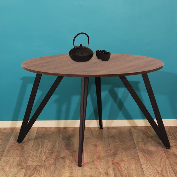 Изображение товара Обеденный стол Millwood Женева 2 Л18 D120 (дуб табачный Craft/металл черный)