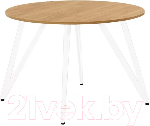 Изображение товара Обеденный стол Millwood Женева 2 Л18 D120 (дуб золотой Craft/металл белый)