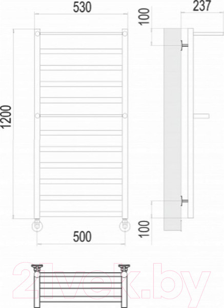 Изображение товара Полотенцесушитель водяной Terminus Хендрикс П12 500x1200