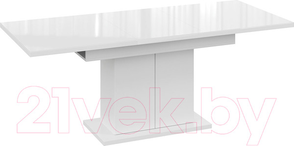 Изображение товара Обеденный стол ТриЯ Детройт Тип 2 (белый/стекло белый глянец)