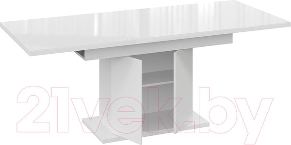 Изображение товара Обеденный стол ТриЯ Детройт Тип 2 (белый/стекло белый глянец)
