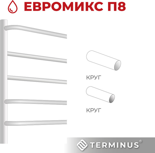Изображение товара Полотенцесушитель водяной Terminus Евромикс П8 500x800