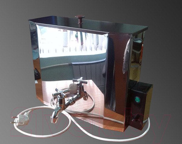 Изображение товара Умывальник для дачи Петромаш С водонагревателем / ЭВБО-15Н (античная медь/мойка нержавейка)