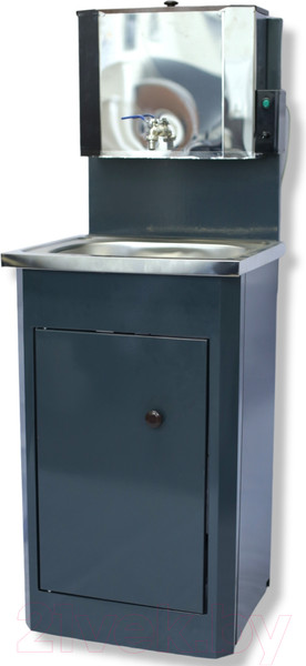 Изображение товара Умывальник для дачи Петромаш С водонагревателем / ЭВБО-15Н (мокрый асфальт/мойка нержавейка)