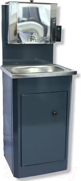 Изображение товара Умывальник для дачи Петромаш С водонагревателем / ЭВБО-15Н (мокрый асфальт/мойка нержавейка)