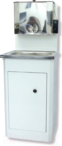 Изображение товара Умывальник для дачи Петромаш С водонагревателем / ЭВБО-15Н (белый/мойка нержавейка)