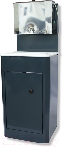 Изображение товара Умывальник для дачи Петромаш С водонагревателем / ЭВБО-15Н (мокрый асфальт/мойка пластик)