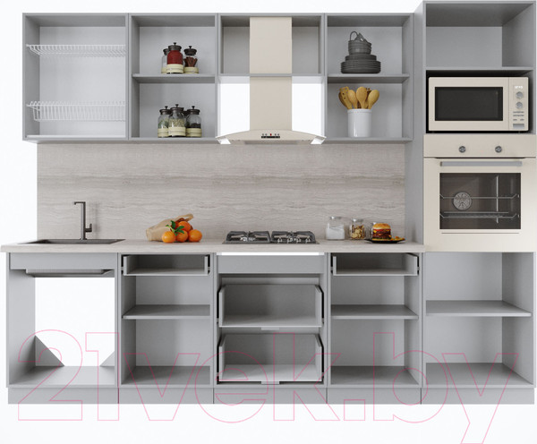 Изображение товара Кухонный гарнитур Интерлиния Мила Крафт 2.8 (дуб полярный)