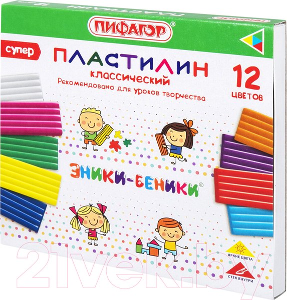 Пластилин Пифагор Супер / 106429 (12цв)