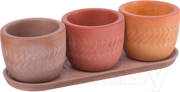 Изображение товара Набор кашпо Вещицы Бохо Kras24 (терракот/красный/пудра)