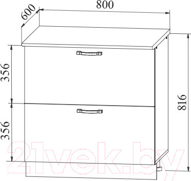 Изображение товара Шкаф-стол кухонный ДСВ Тренто СКБ 800 тандембокс (серый/серый)