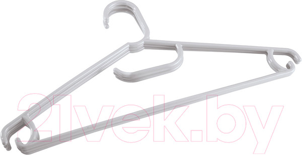 Изображение товара Набор пластиковых вешалок-плечиков Бытпласт 4312354 (3шт, светло-серый)