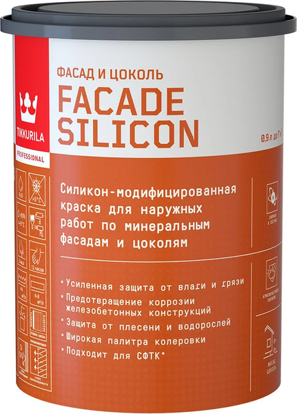 Изображение товара Краска Tikkurila Facade Silicon VVA Фасадная (900мл, глубокоматовый)