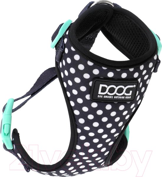 Изображение товара Шлея-жилетка для животных DOOG Neoflex Pongo / HARN3SOFT-S (черный в белую крапинку)