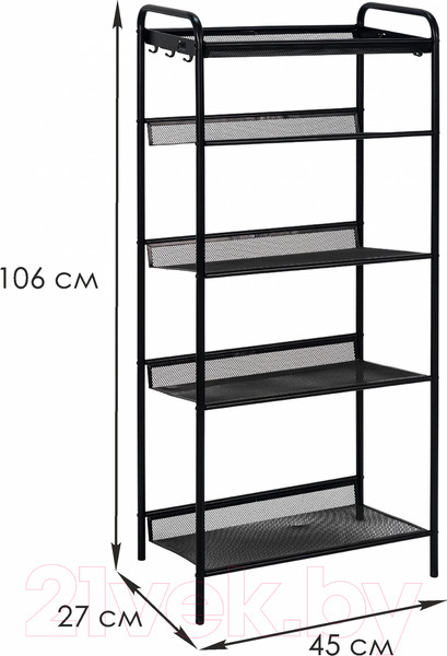 Изображение товара Полка для обуви ЗМИ Женева 15 / ПДО Ж15  (черный)
