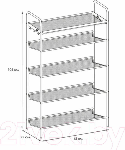 Изображение товара Полка для обуви ЗМИ Женева 25 / ПДО Ж25 (белый)