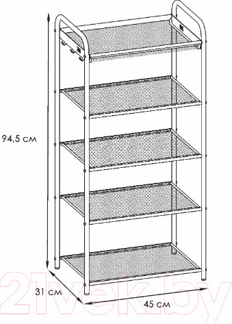 Изображение товара Полка для обуви ЗМИ Верона 15 / ПДОВ15 (белый)