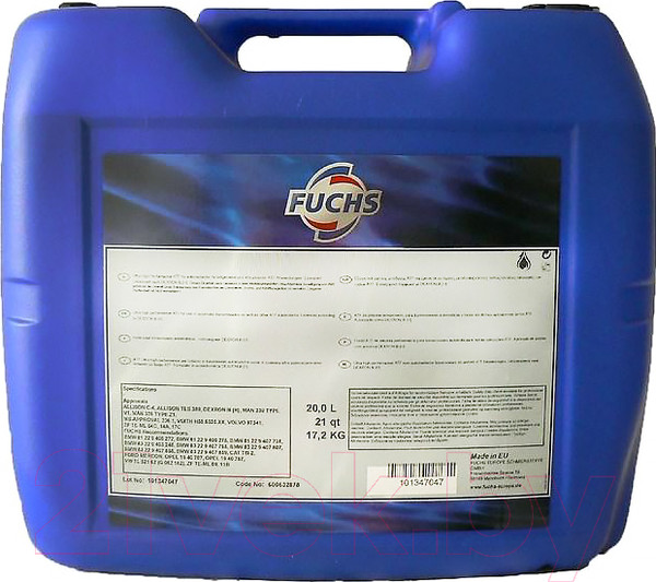 Изображение товара Моторное масло Fuchs Titan Cargo LD3 10W40 / 600909093 (20л)
