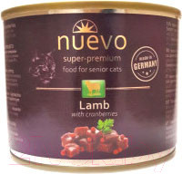 Изображение товара Влажный корм для кошек Nuevo Senior Lamb & Cranberries / 95116 (200г)