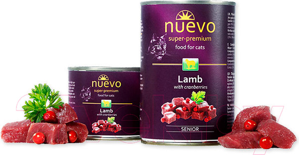 Изображение товара Влажный корм для кошек Nuevo Senior Lamb & Cranberries / 95116 (200г)
