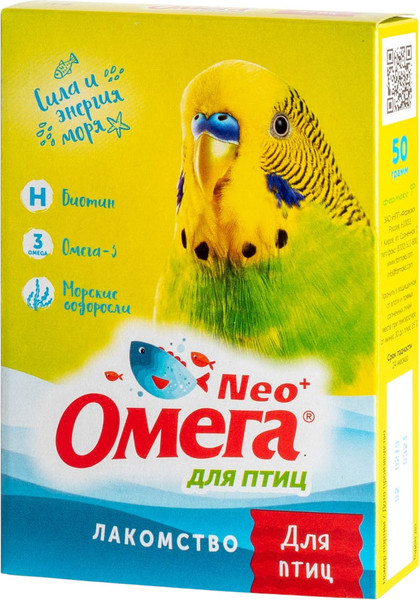 Изображение товара Лакомство для птиц Омега Neo + П-Б с биотином (50г)
