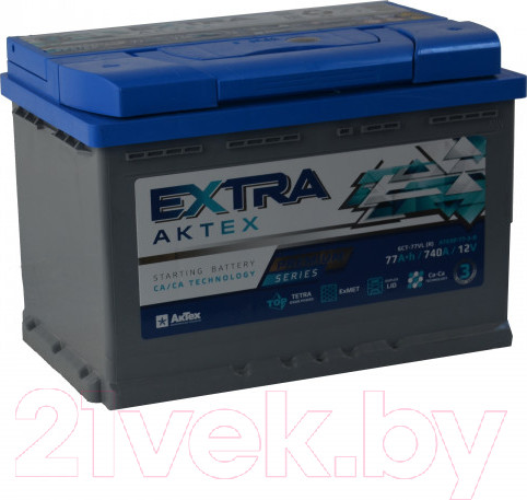 Изображение товара Автомобильный аккумулятор АкТех Extra Premium 6СТ-77 Евро / ATEXP77ЗR (77 А/ч)
