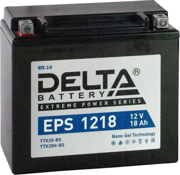 Изображение товара Мотоаккумулятор DELTA EPS 1218 / YTX20H-BS (18 А/ч)