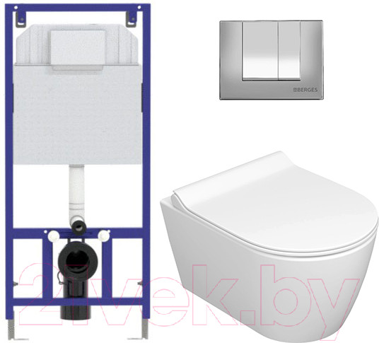 Изображение товара Унитаз подвесной с инсталляцией Керамин Трент R + 525 040000 + S3 040043