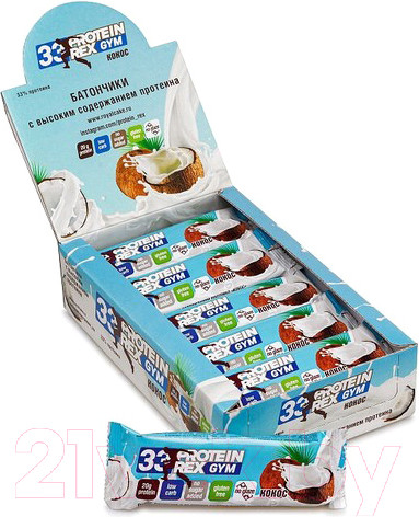 Изображение товара Набор протеиновых батончиков ProteinRex 30% Кокос (15x60г)