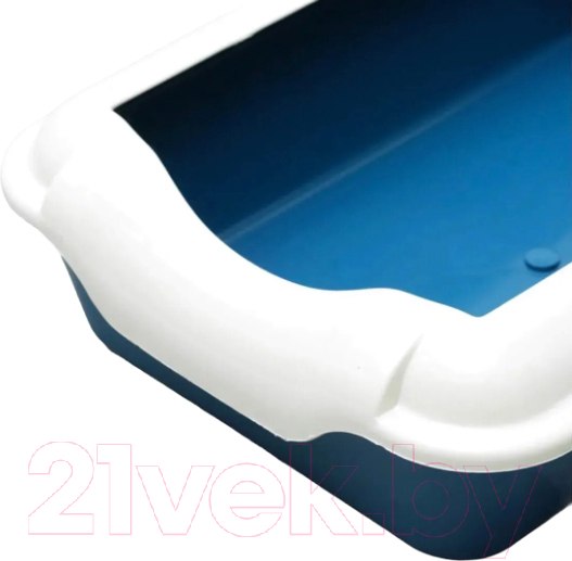 Изображение товара Туалет-лоток Homepet С бортиком синий 37x27x11.5см