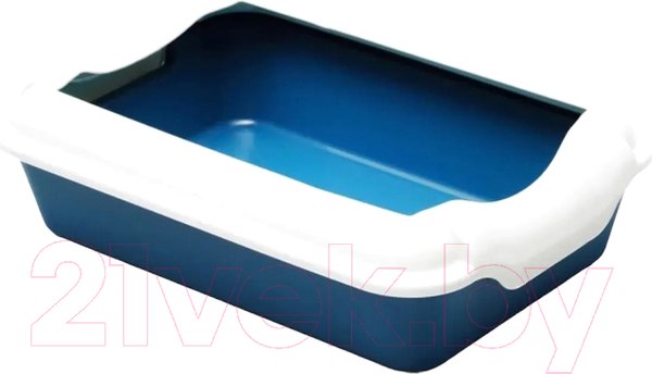 Изображение товара Туалет-лоток Homepet С бортиком синий 37x27x11.5см