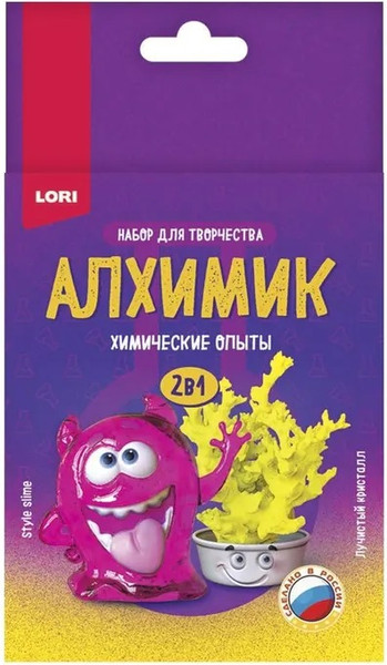 Изображение товара Набор для опытов Lori Химические опыты 2 в 1 Style Slime и Лучистый кристалл / Оп-069