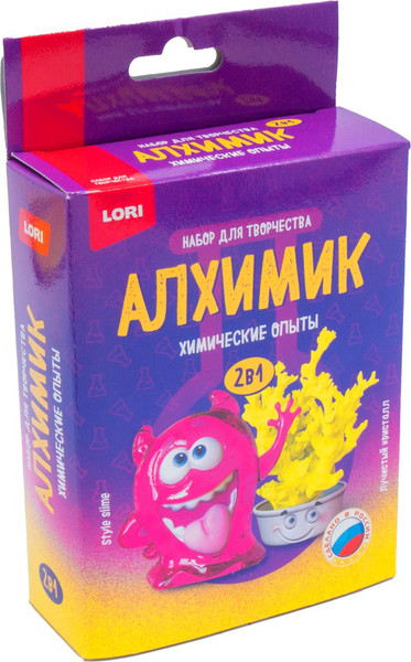 Изображение товара Набор для опытов Lori Химические опыты 2 в 1 Style Slime и Лучистый кристалл / Оп-069