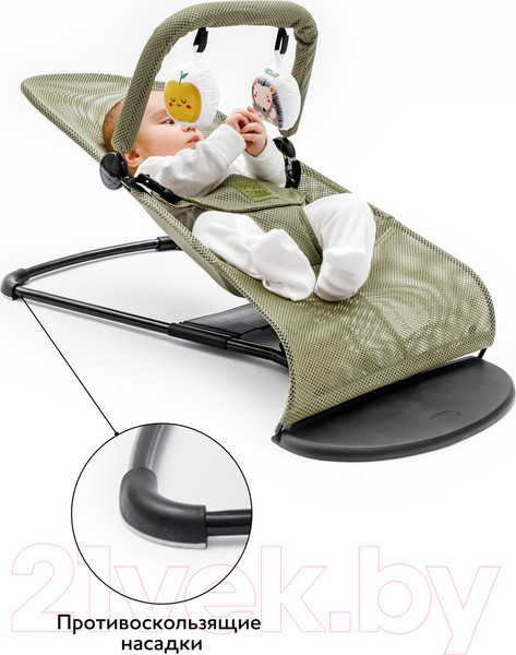 Изображение товара Детский шезлонг Amarobaby Baby Time / AB21-25BT/13 (зеленый)