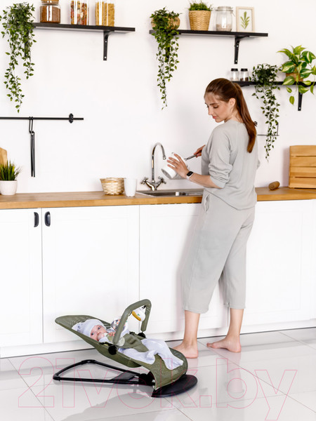 Изображение товара Детский шезлонг Amarobaby Baby Time / AB21-25BT/13 (зеленый)