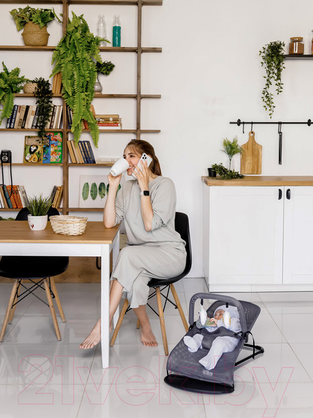 Изображение товара Детский шезлонг Amarobaby Swinging Baby Time / AB21-25BT/11 (серый)